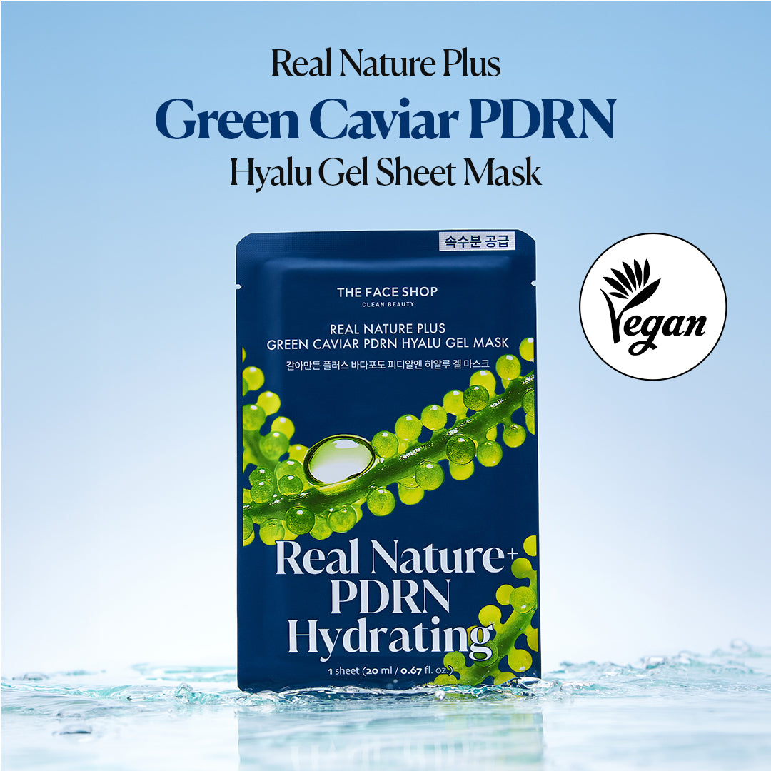 Real Nature Plus Green Caviar PDRN Hyalu Gel Sheet Mask For Bright & Radiant Skin