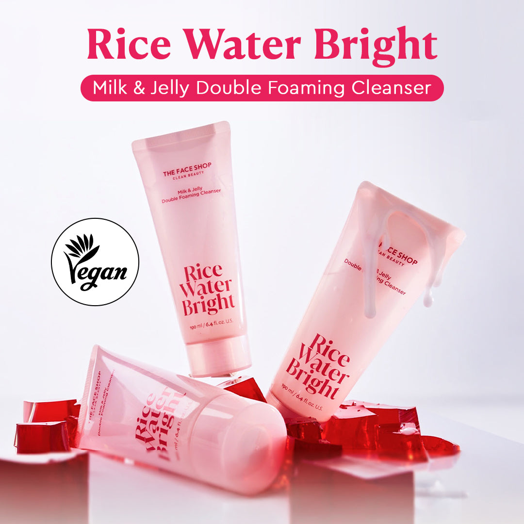 Rice Water Bright Milk & Jelly Double Foaming Cleanser For Deep Cleanse