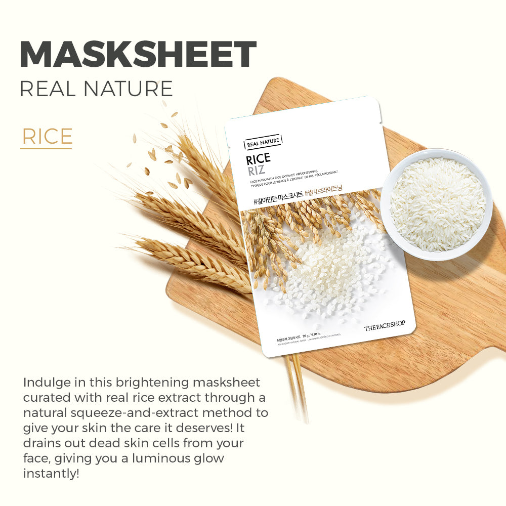 The Face Shop Real Nature Daily Glow Mask Sheet Combo - Pack of 10