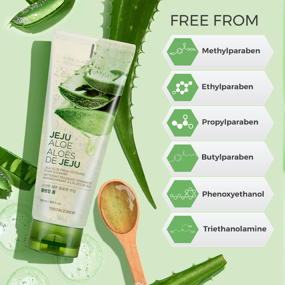 Multi-purpose Jeju Aloe Fresh Soothing Cleansing Foam Combo