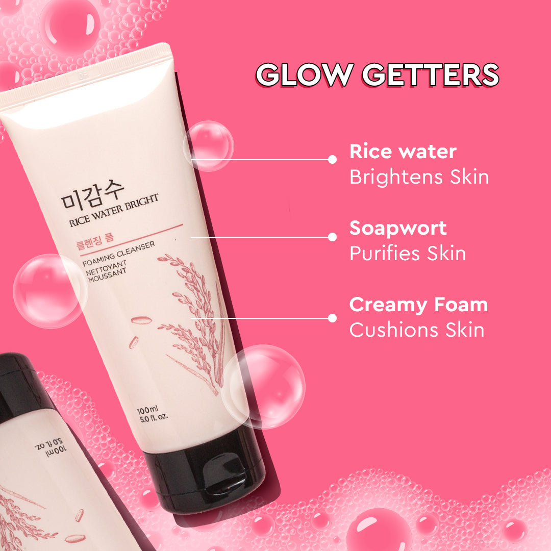 Award Winning Rice Water Bright Cleansing Foam - 100ml Combo