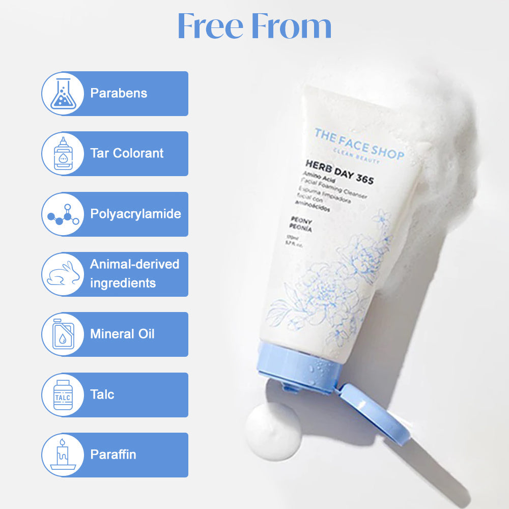 Herb Day 365 Amino Acid Facial Foaming Cleanser Peony (170ml)