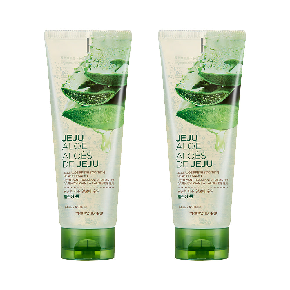 Multi-purpose Jeju Aloe Fresh Soothing Cleansing Foam Combo