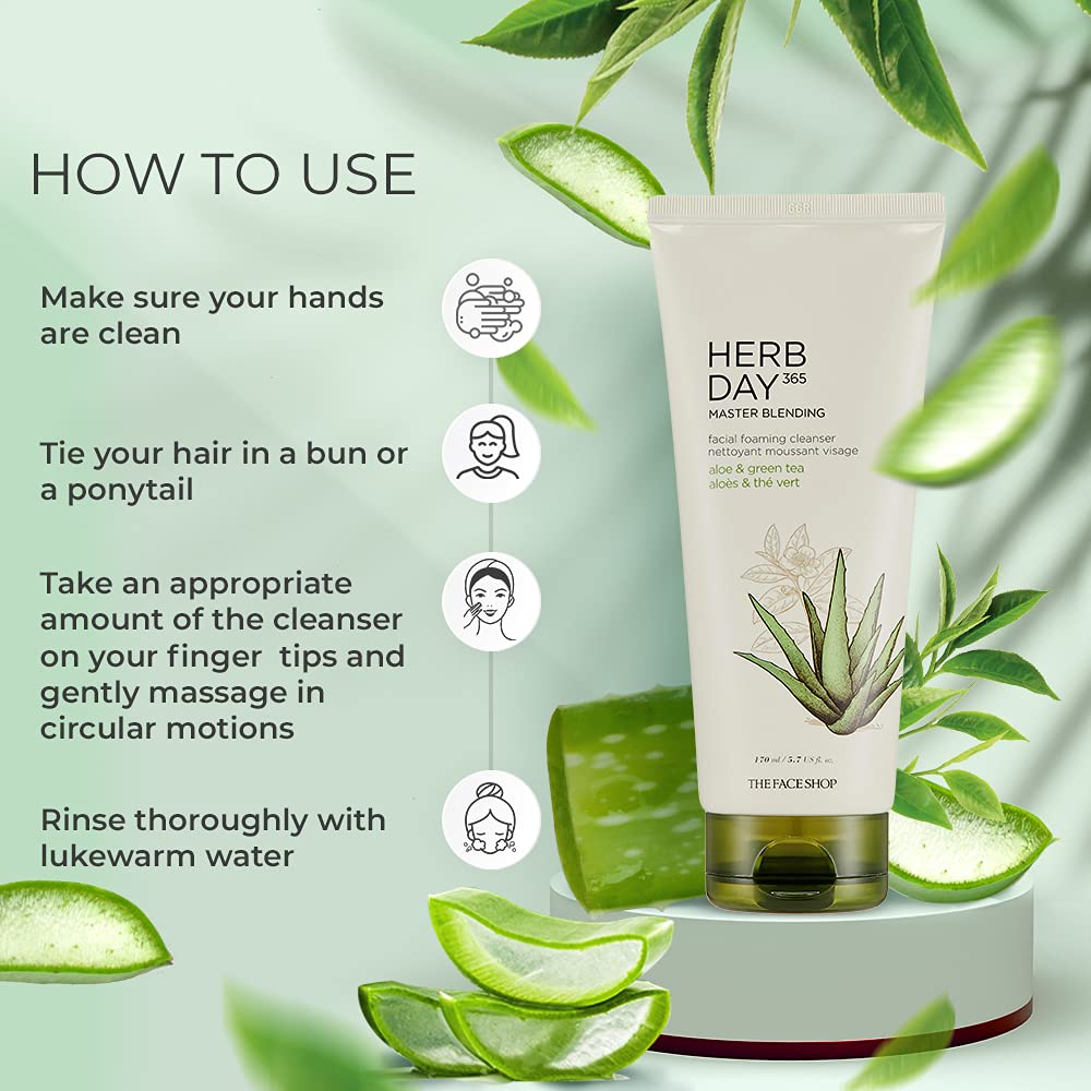 Herb Day 365 Foaming Cleanser - Aloe & Green Tea 170ml