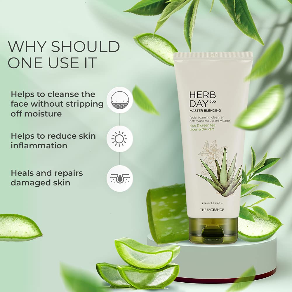 Herb Day 365 Foaming Cleanser - Aloe & Green Tea 170ml