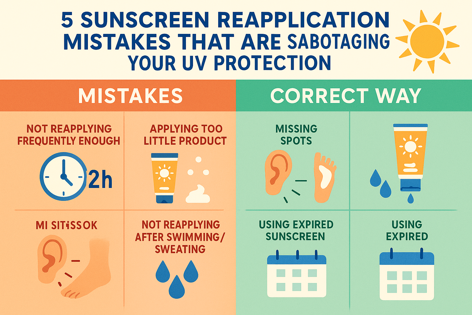 5 Sunscreen Reapplication Mistakes That Are Sabotaging Your UV Protection