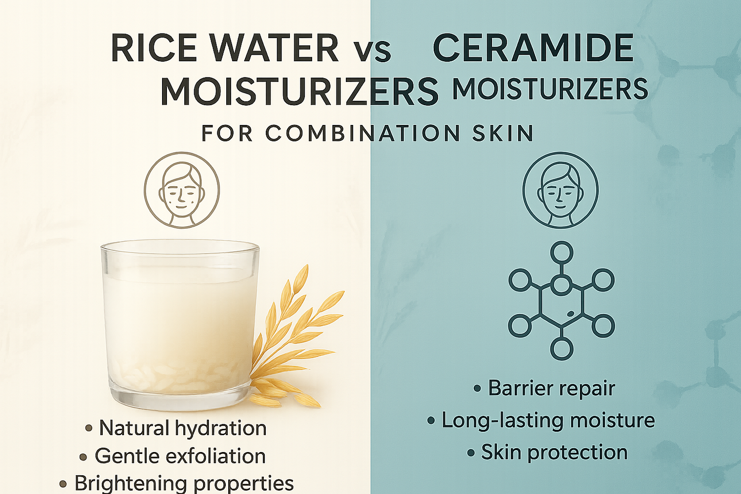 Rice Water vs Ceramide Moisturizers: Which Works Better for Combination Skin?
