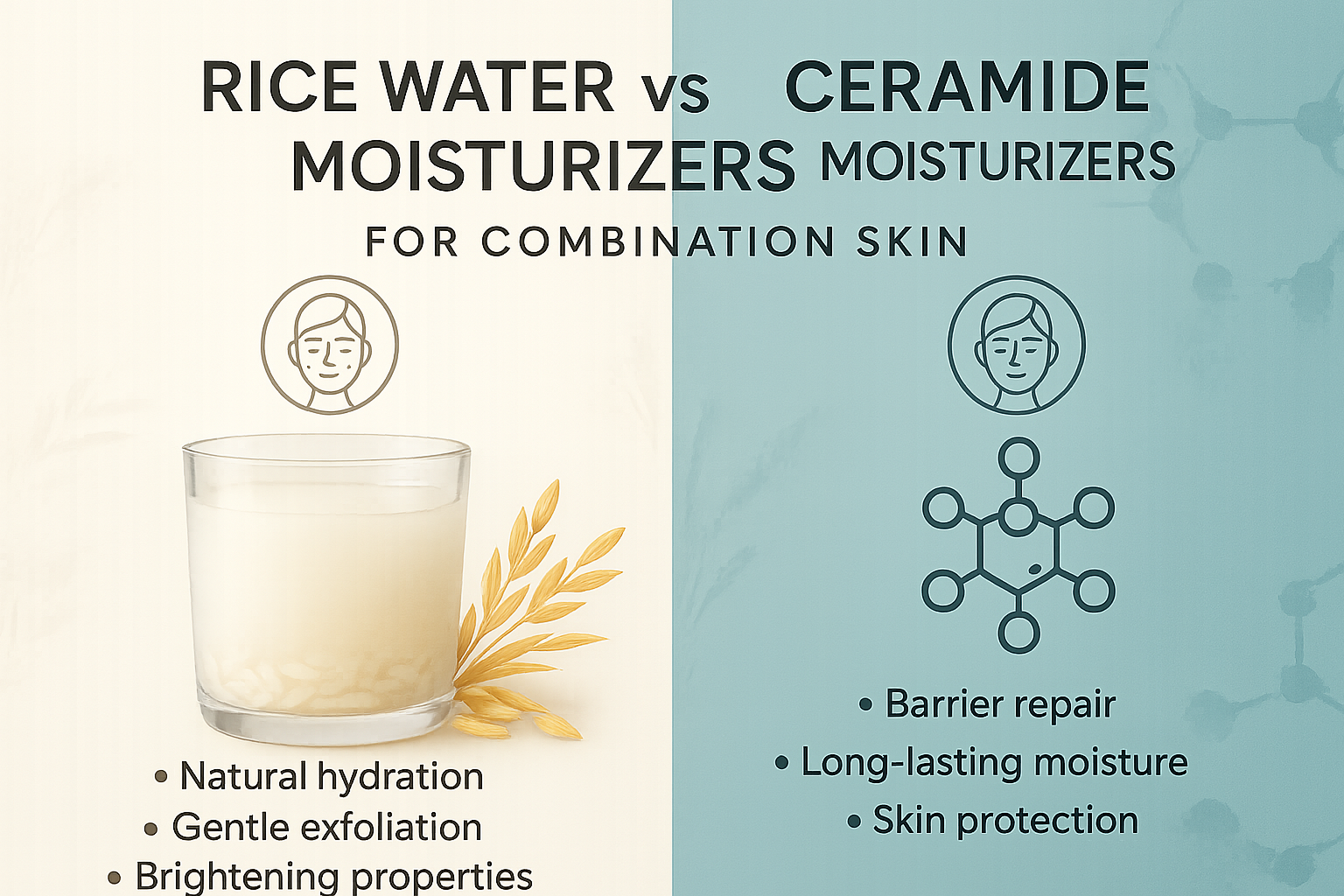 Rice Water vs Ceramide Moisturizers: Which Works Better for Combination Skin?