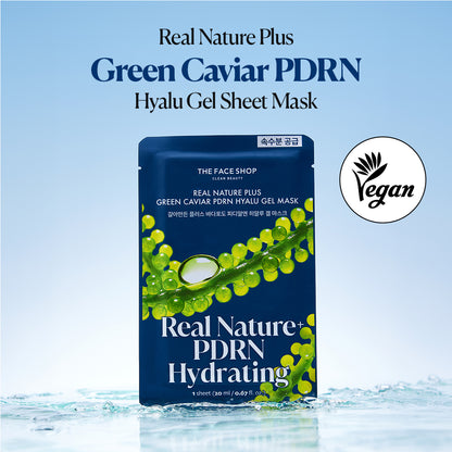 Real Nature Plus Green Caviar PDRN Hyalu Gel Sheet Mask For Bright &amp; Radiant Skin