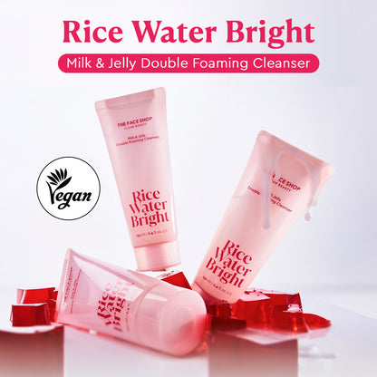 Rice Water Bright Milk &amp; Jelly Double Foaming Cleanser For Deep Cleanse