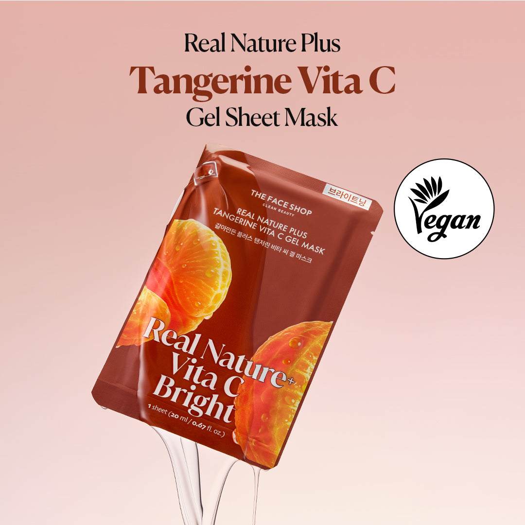 Real Nature Plus Tangerine Vita C Gel Sheet Mask For Bright &amp; Radiant Skin