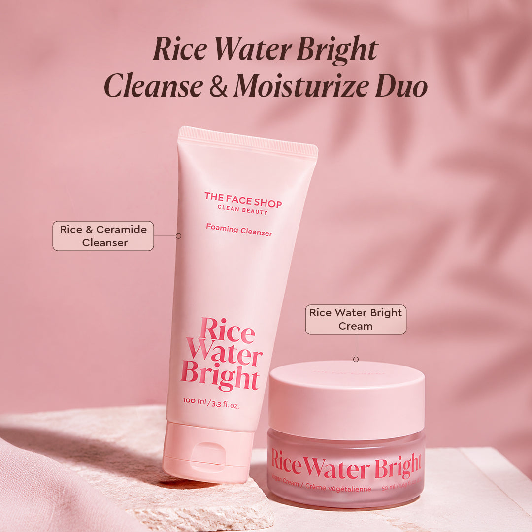 Rice Water Bright Cleanse &amp; Moisturize Duo, 10x Glow with Korean Rice