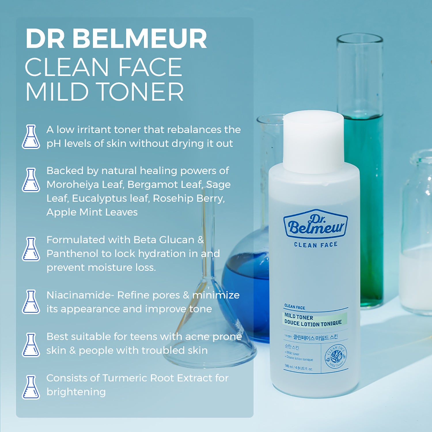 Dr.Belmeur Clean Face Mild Toner 145ml