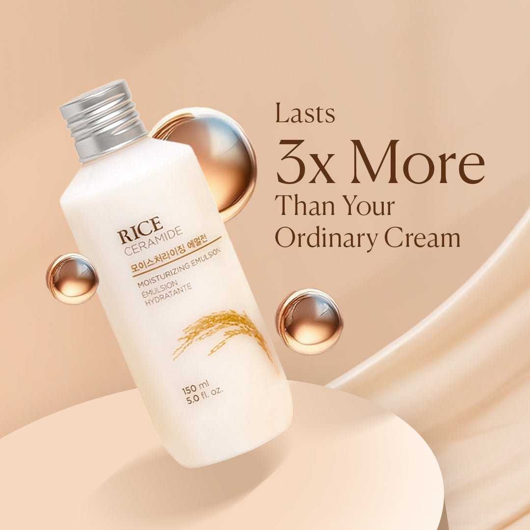 Ceramide & Rice Moisturizing Emulsion - Face Moisturizer for Brightening & Barrier Repair 150ml