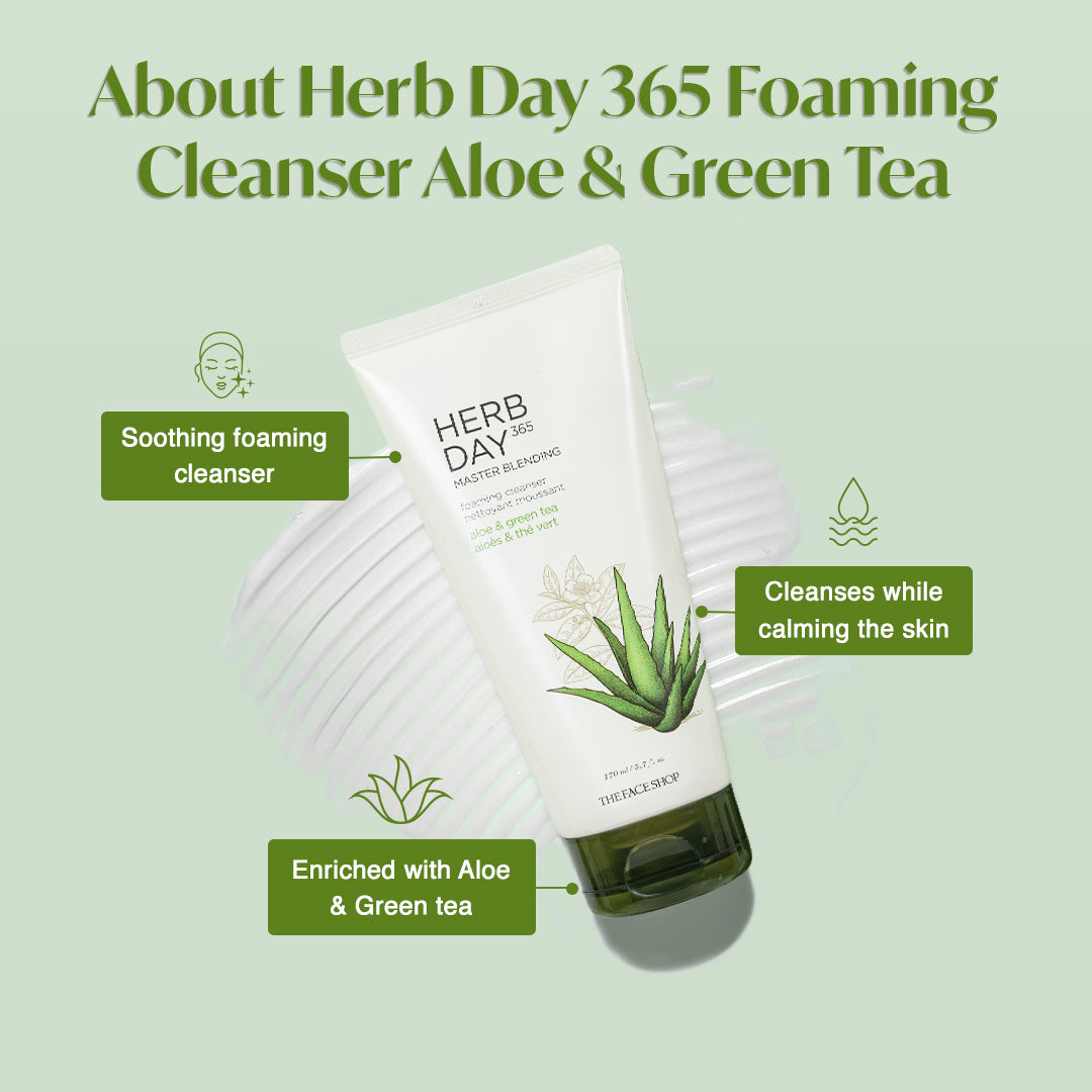 Herb Day 365 Foaming Cleanser - Aloe &amp; Green Tea 170ml