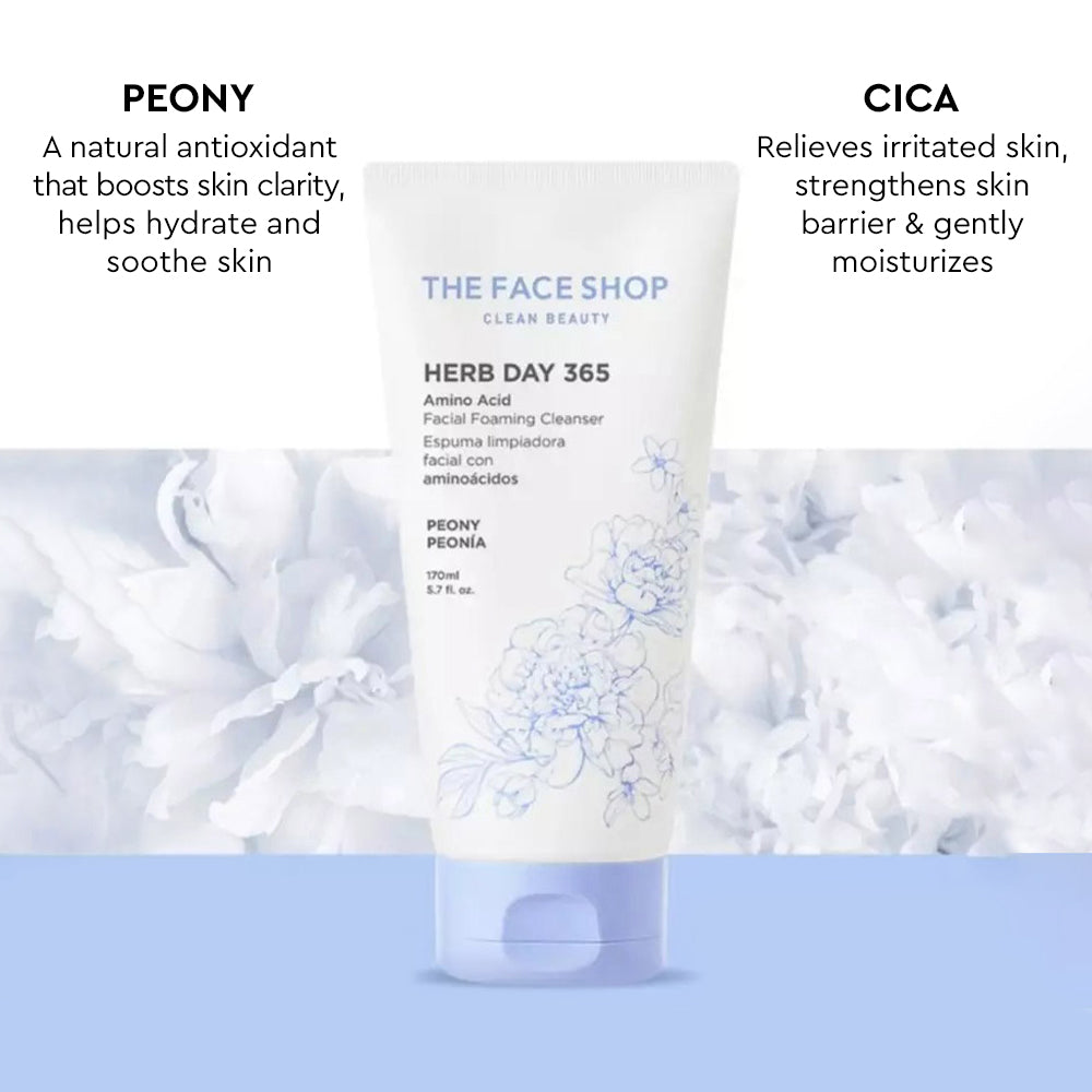 Herb Day 365 Amino Acid Facial Foaming Cleanser Peony