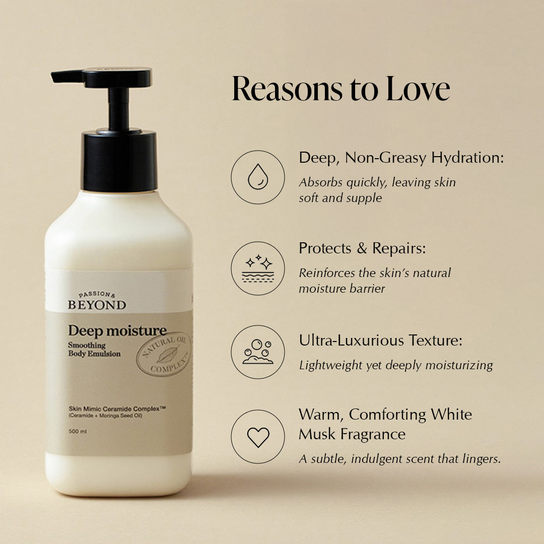 Ceramide Infused Body Emulsion, For Smooth Deeply Nourished Skin,500Ml