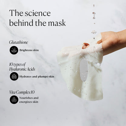glutathione sheet mask benefits Glutanex Snow White Brightening Hydrating K-Beauty 5pcs Vita-Toning Collagen Face Mask 24g
