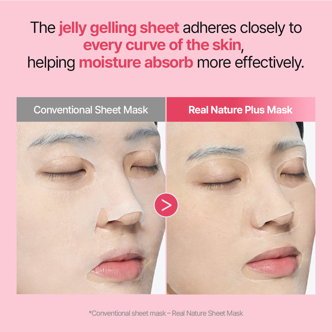 Real Nature Plus Peach Collagen Gel Sheet Mask For Plumping &amp; Glowing Skin