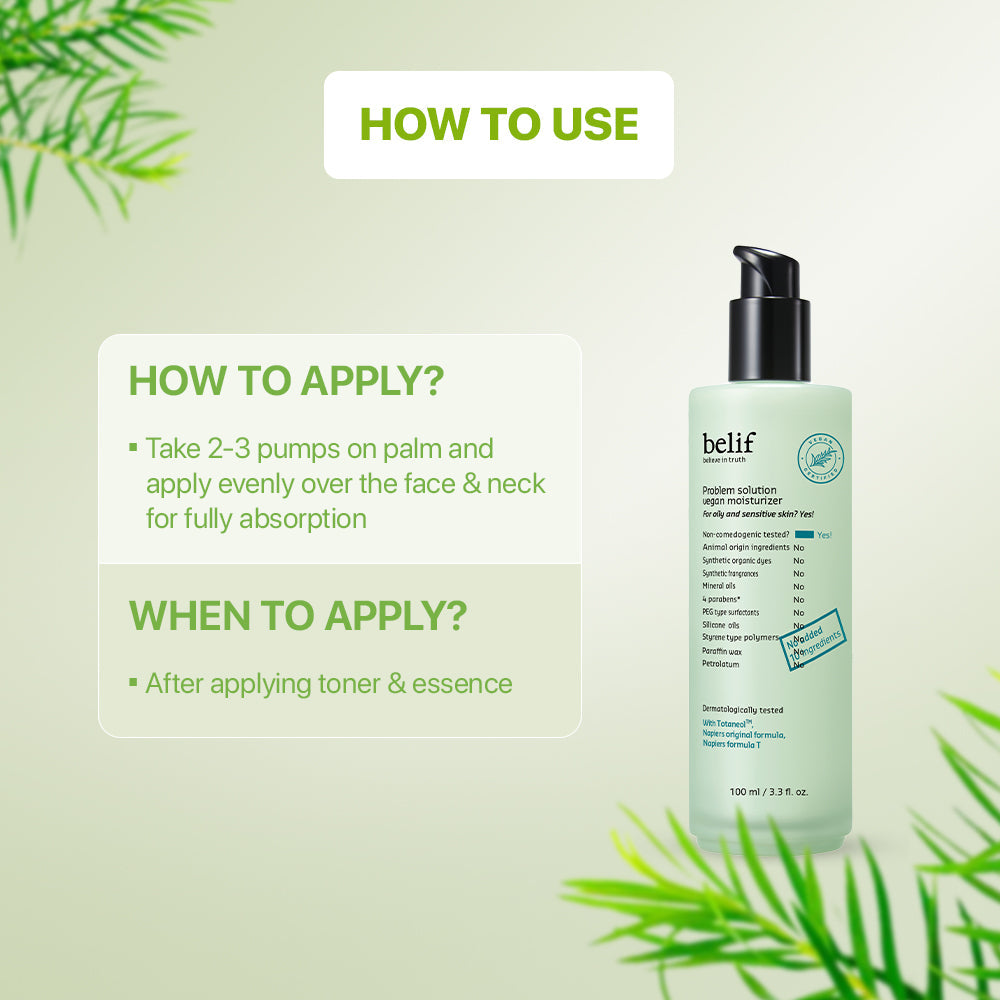 belif problem solution vegan moisturizer 100ml