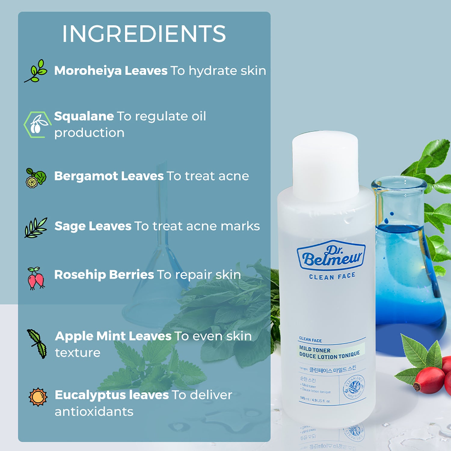 Dr. Belmeur Clean Face Mild Lotion 145ml