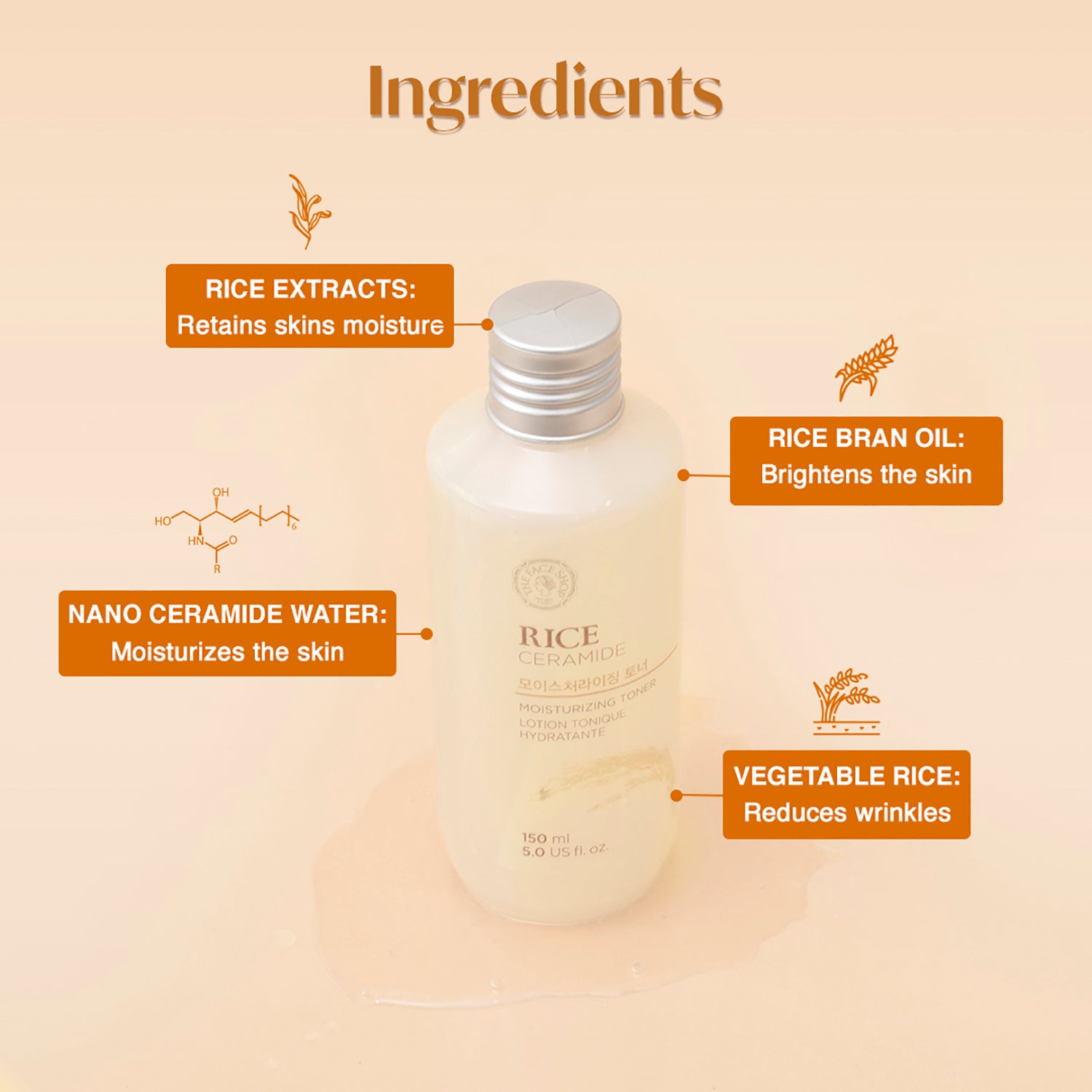 Rice &amp; Ceramide Moisturizing Toner 150ml