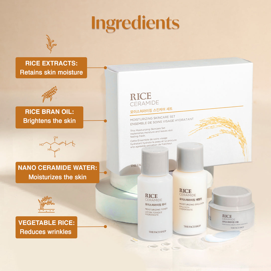 Rice &amp; Ceramide Moisturizing  Skincare kit