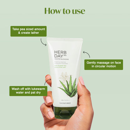 Herb Day 365 Foaming Cleanser - Aloe &amp; Green Tea 170ml