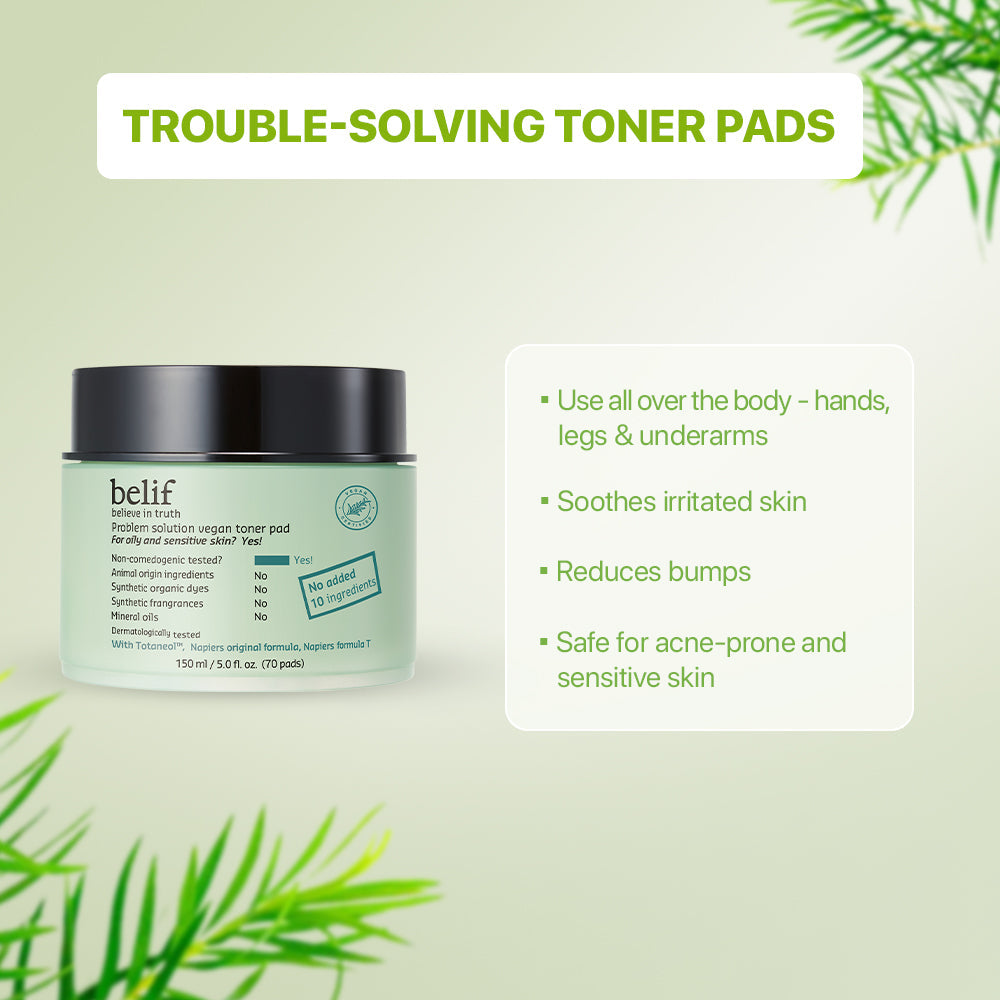 belif problem solution Vegan toner pad 150ml