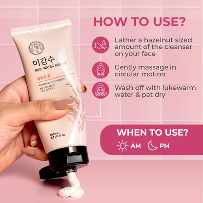 Award Winning Rice Water Bright Cleansing Foam 100ml Combo