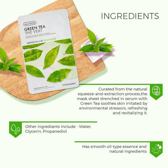 Real Nature Green Tea Face Mask — The Face Shop