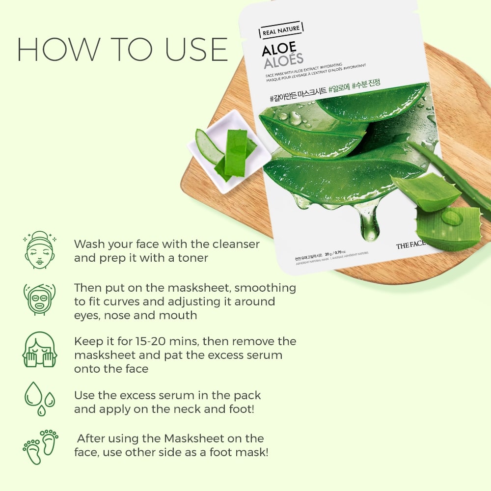 Real  Nature  Aloe  Face  Mask