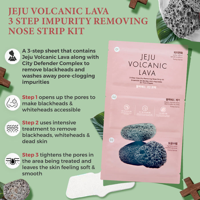 Jeju Volcanic Lava 3 Step Impurity Removing Nose Strip Kit