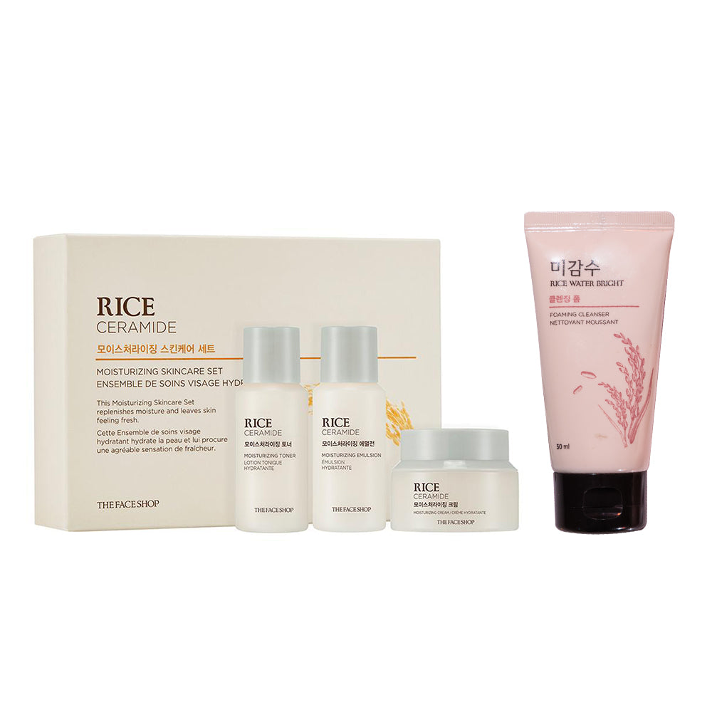 The Face Shop 4 Step Rice Brightening Skincare Combo